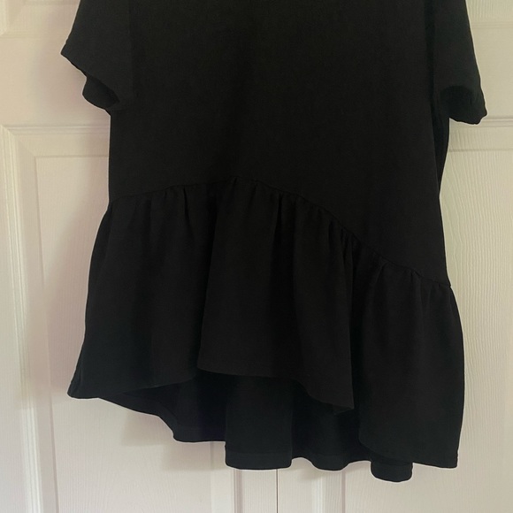 COS Asymmetric Gathered Cotton Top Black Medium - Picture 8 of 11